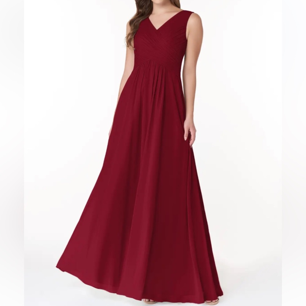 Azazie Elegant Sleeveless burgundy dress. Size 14